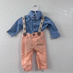 Spring suit with bow tie